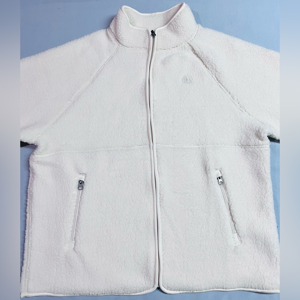 Sierra Designs Women’s Full Zip Cream Sherpa Fleece Jacket NWT - Picture 2 of 9